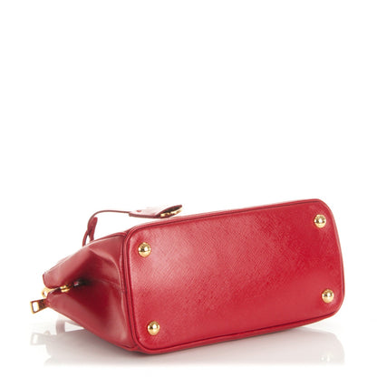 Prada Saffiano Vernice Small Galleria Double Zip Tote Rosso 4 of 7