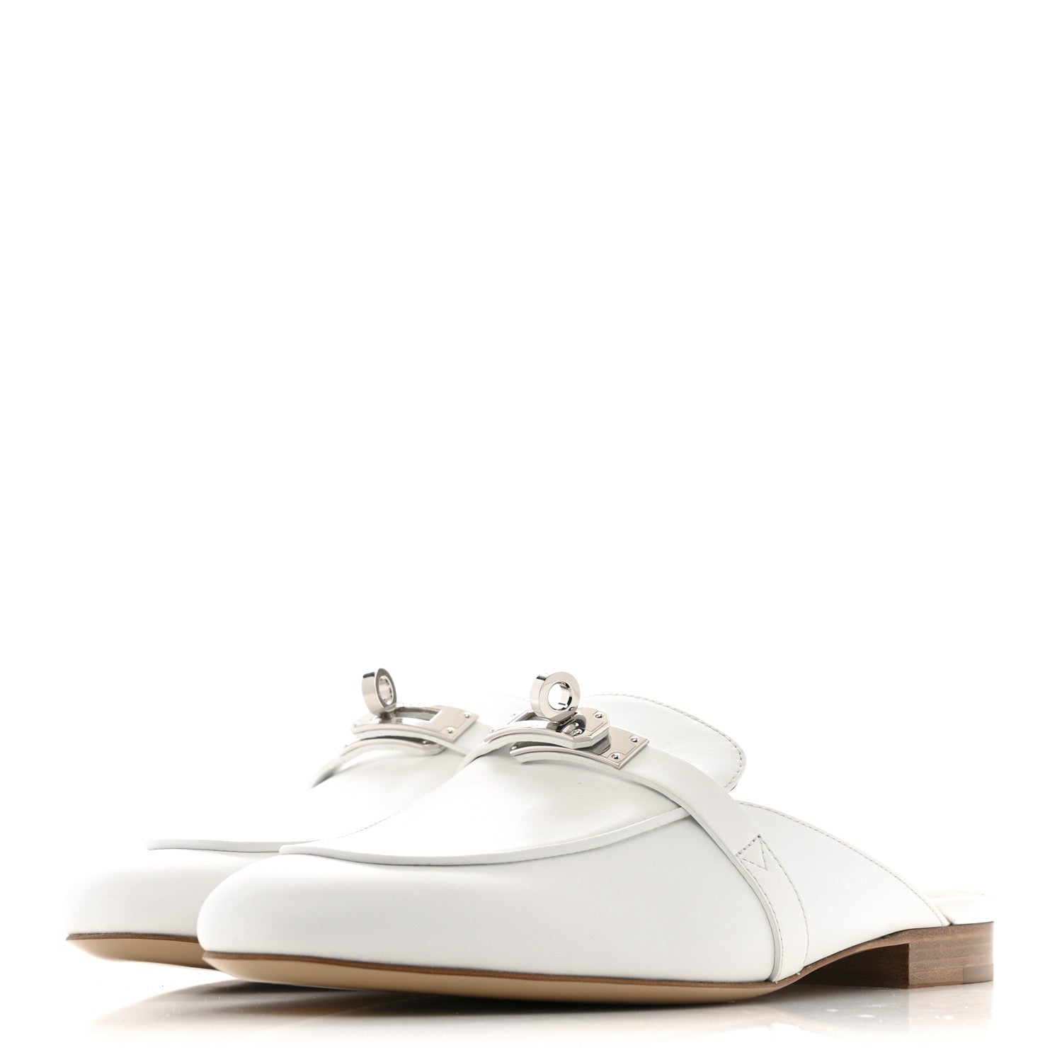 Hermes Calfskin Oz Mules 37.5 White 4 of 10