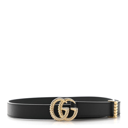 Gucci Moon Calfskin Torchon Double G 25mm Belt 85 34 Black 1 of 5