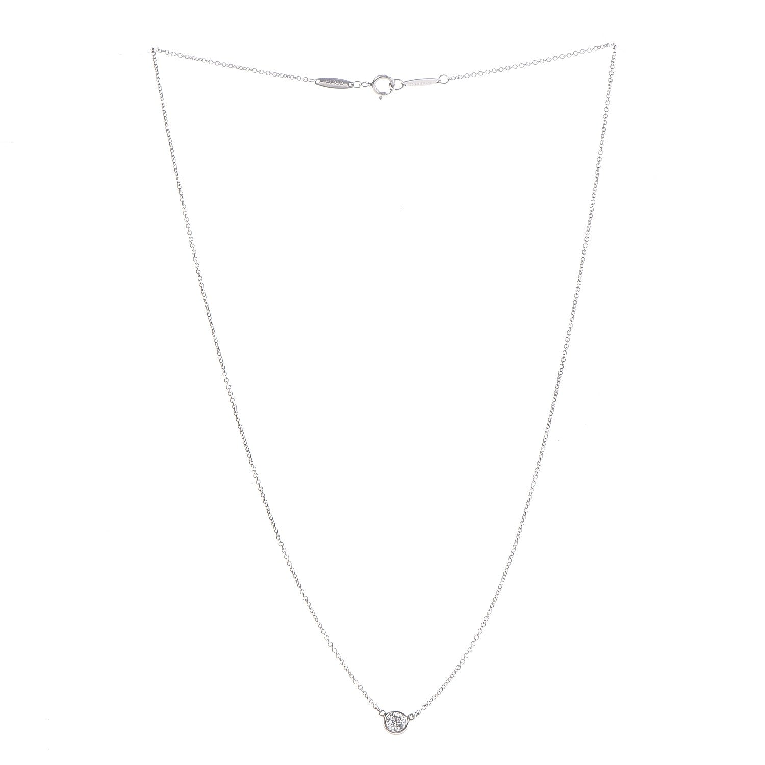 Tiffany Platinum Diamond .29ct Elsa Peretti Diamonds by the Yard Pendant Necklace 3 of 9