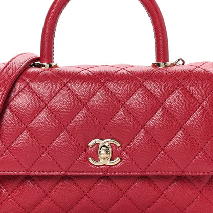 Chanel Caviar Quilted Mini Coco Handle Flap Red 8 of 11