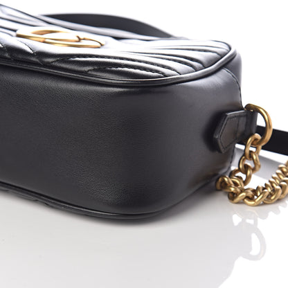 Gucci Calfskin Matelasse Small GG Marmont Chain Shoulder Bag Black 9 of 9