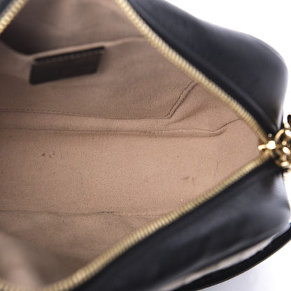 Gucci Monogram Matelasse Diagonal Small GG Marmont Chain Shoulder Bag Beige Black 4 of 11