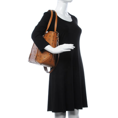 MCM Visetos Studded Medium Shopping Tote Cognac 2 of 9