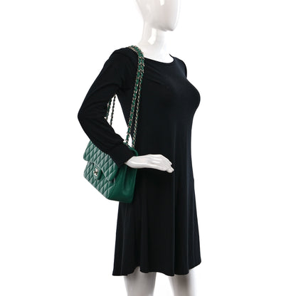 Chanel Lambskin Quilted Jumbo Double Flap Green 2 of 15