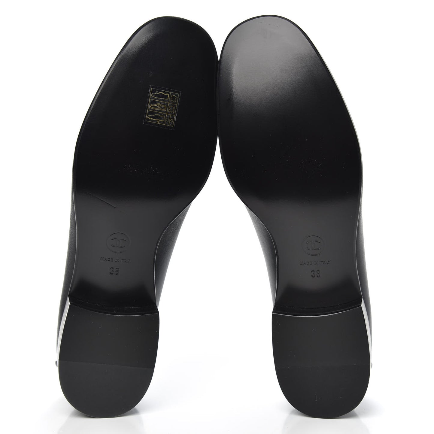 Lambskin Quilted Womens CC Loafers 38 Black