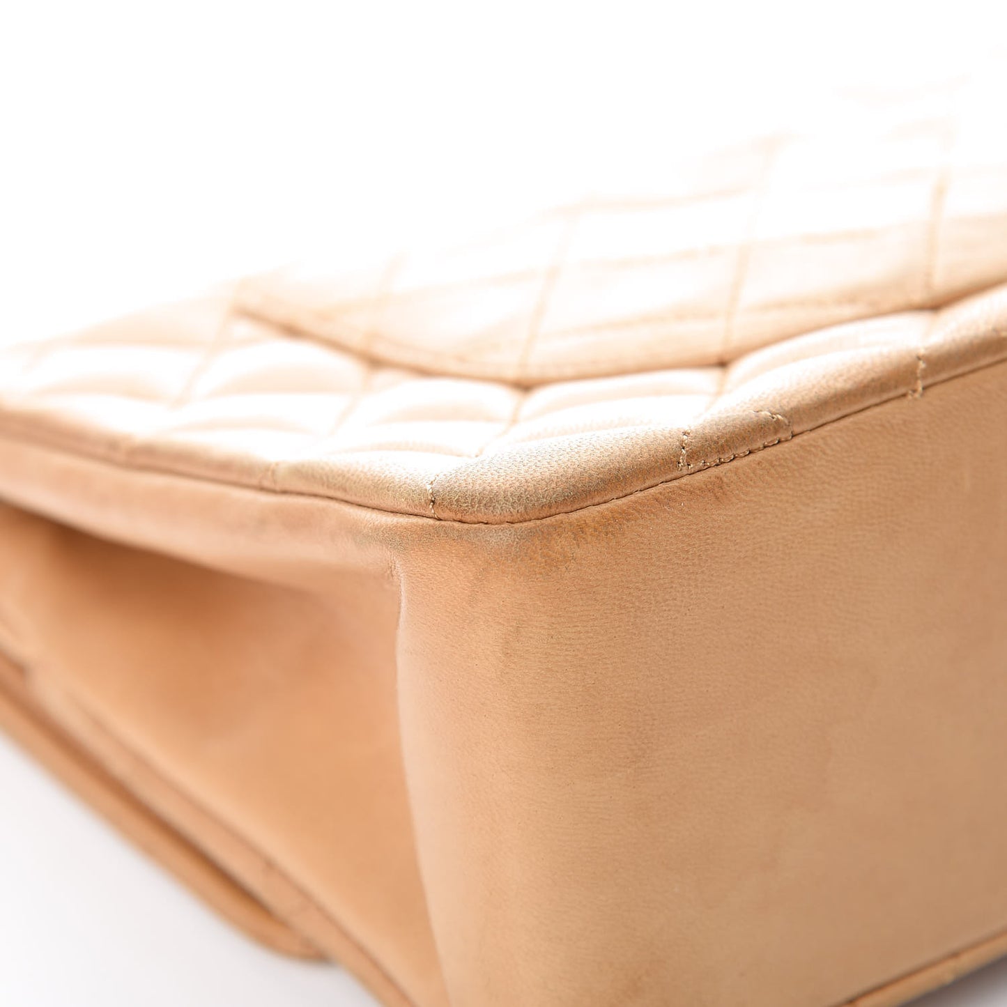 Lambskin Quilted Medium Bijoux Chain Double Flap Beige