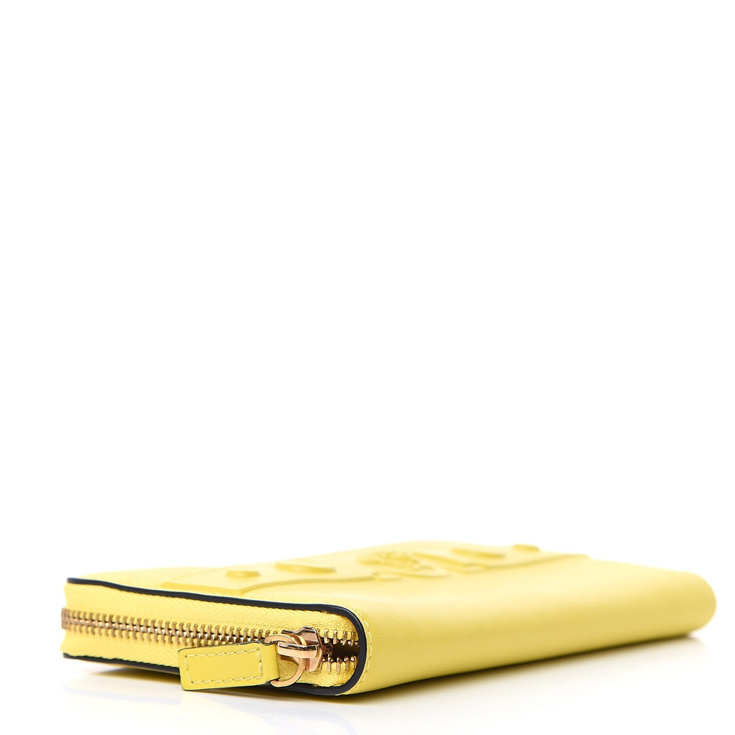 Calfskin Tribute Zip Around Wallet Yellow
