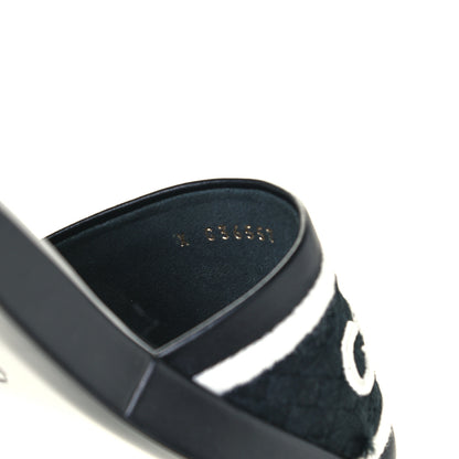 Chanel Lambskin Embroidered CC Mule Sandal 36 Black White 10 of 10