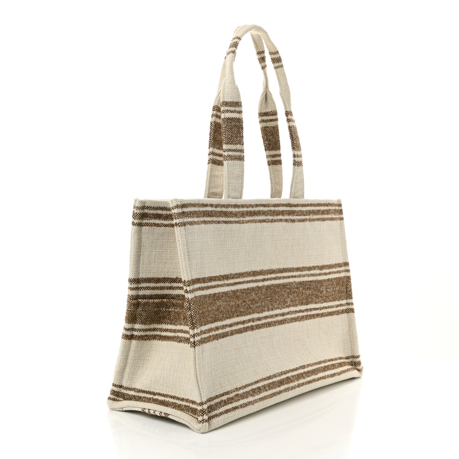 Celine Jacquard Striped Large Cabas Thais Tobacco Tan 3 of 9