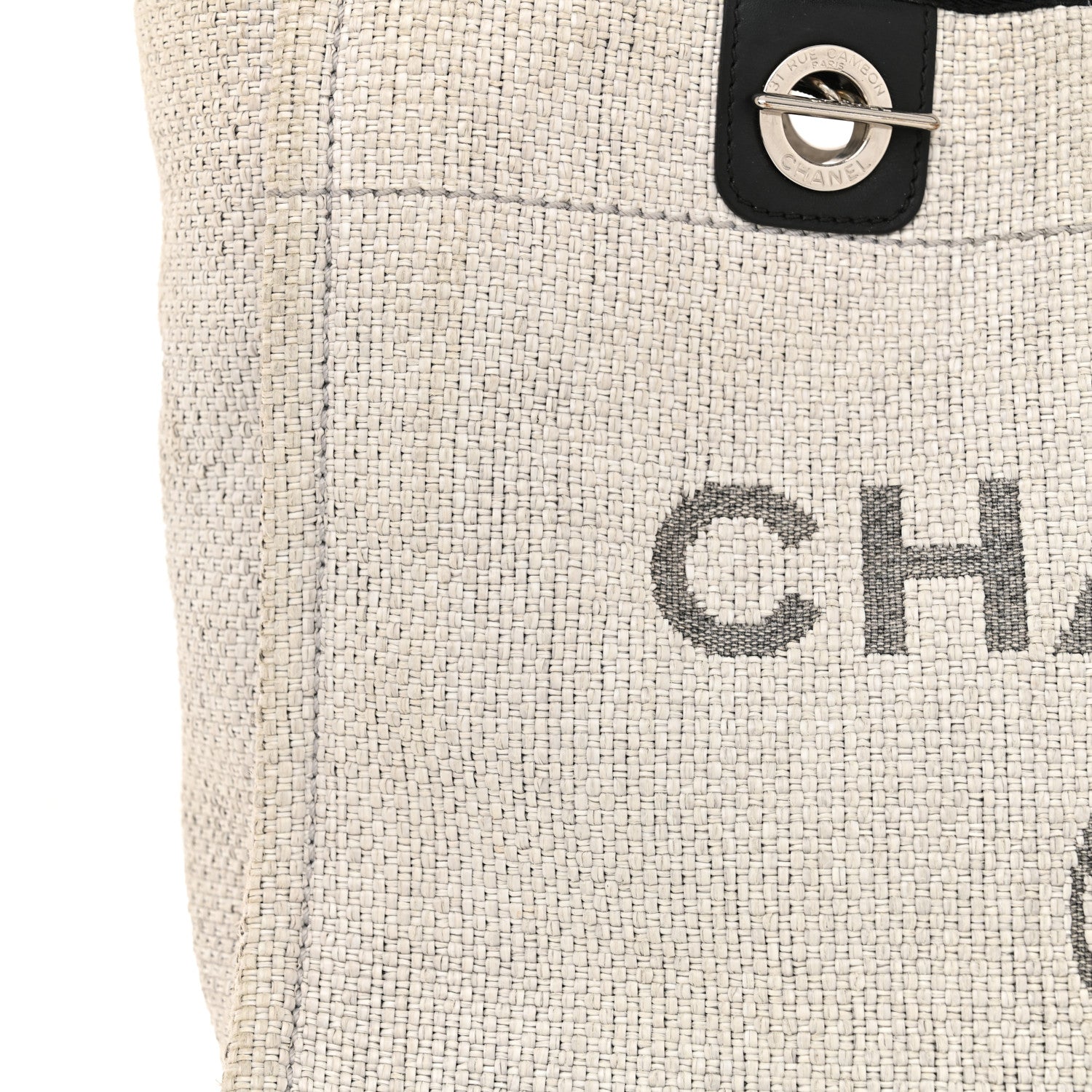 Chanel Woven Straw Raffia Small Deauville Tote Grey 11 of 13
