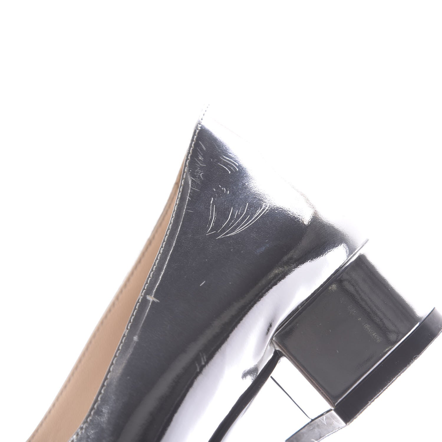 Christian Dior Mirror Finish Calfskin Baby-D Ballet Pumps 36 Silver 11 of 12
