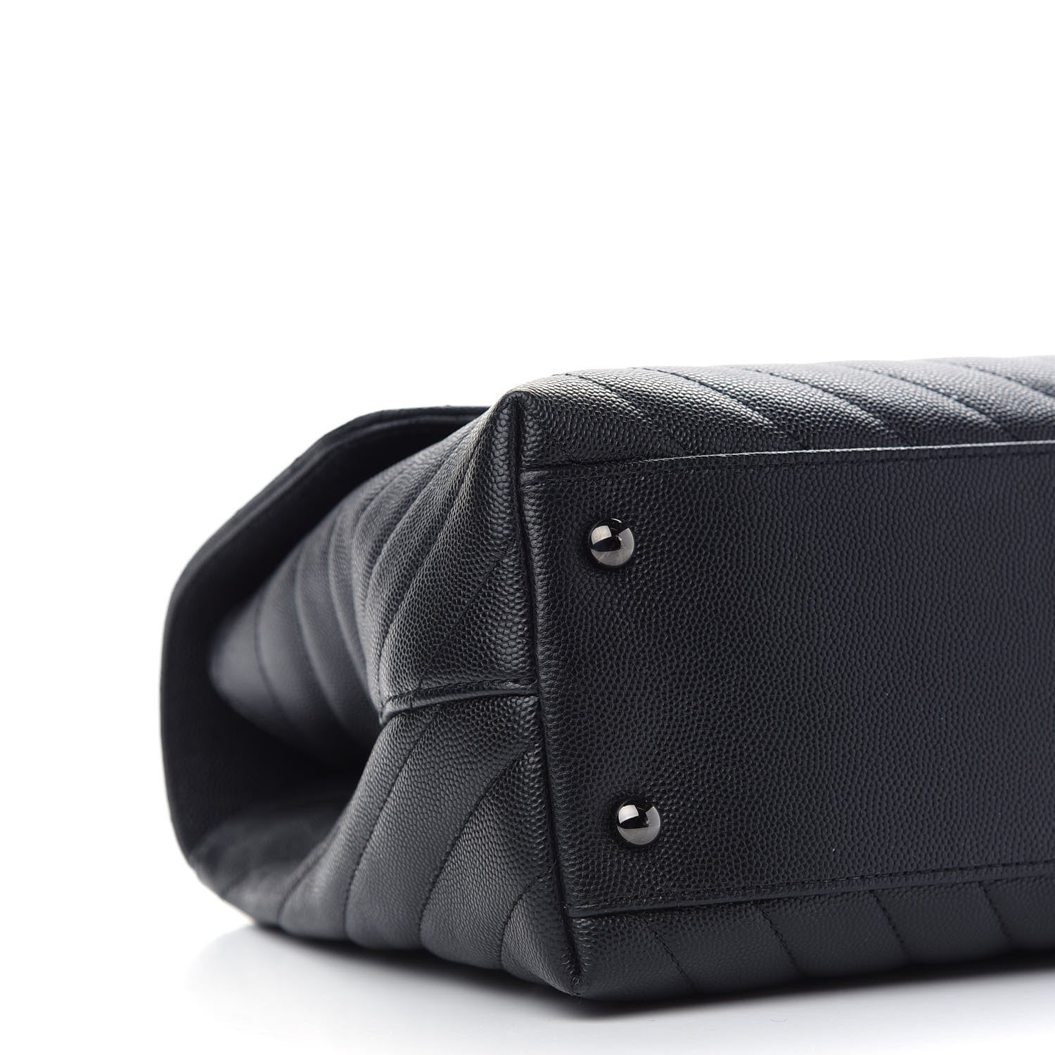 Chanel Caviar Chevron Quilted Medium Coco Handle Flap So Black 7 of 8