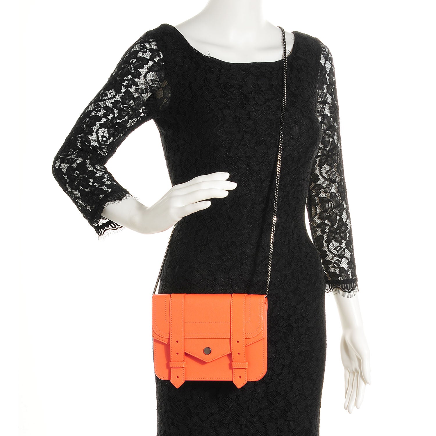 Proenza Schouler Lambskin PS1 Large Chain Wallet Grapefruit 2 of 6