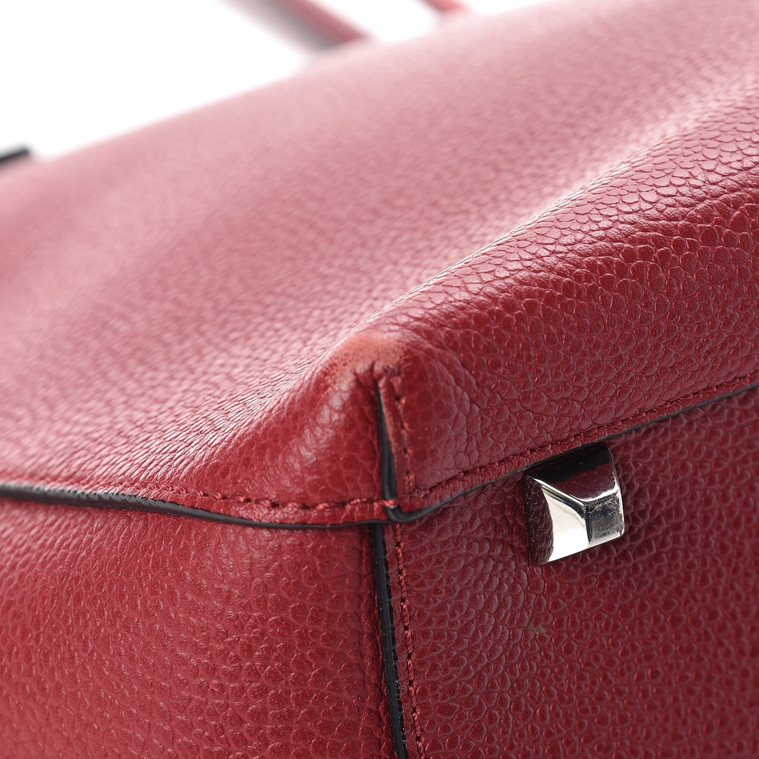 MCM Pebbled Calfskin Tote Ruby 10 of 13