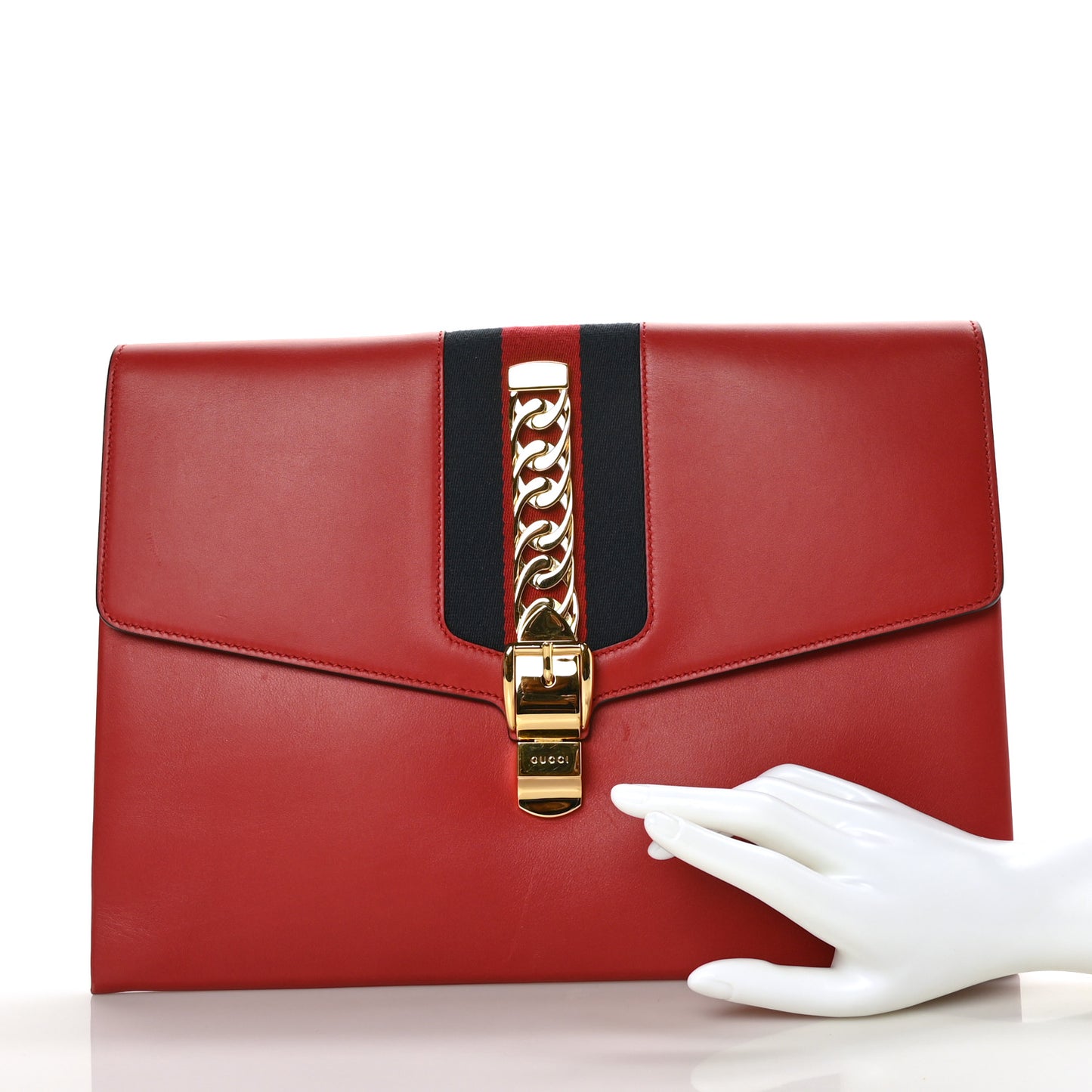 Calfskin Maxi Sylvie Clutch Red