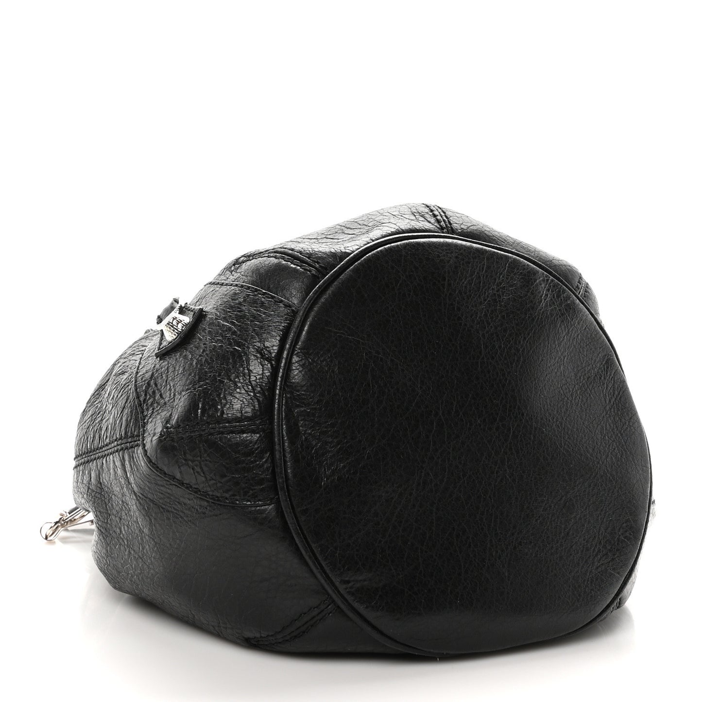 Agneau Giant 12 Silver Hardware Mini Pompon Black