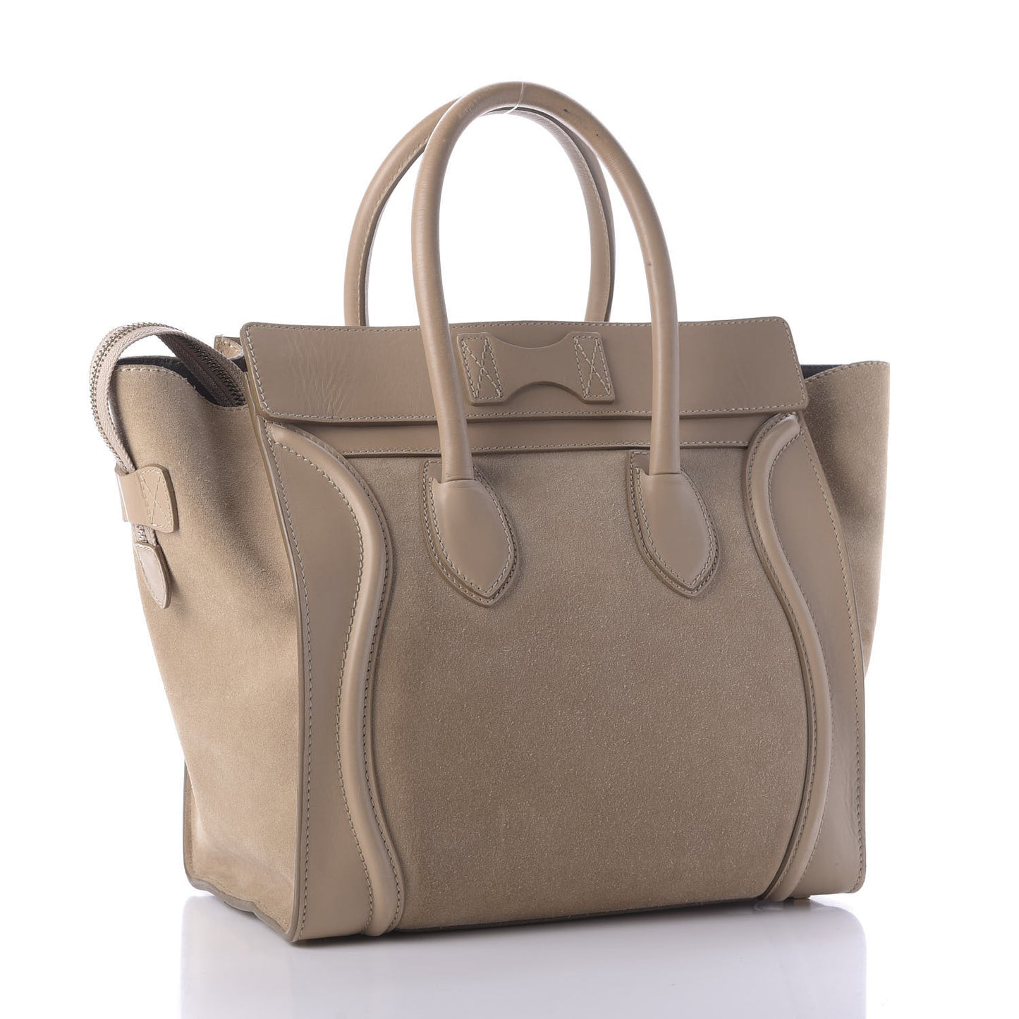 Smooth Calfskin Suede Mini Luggage Camel