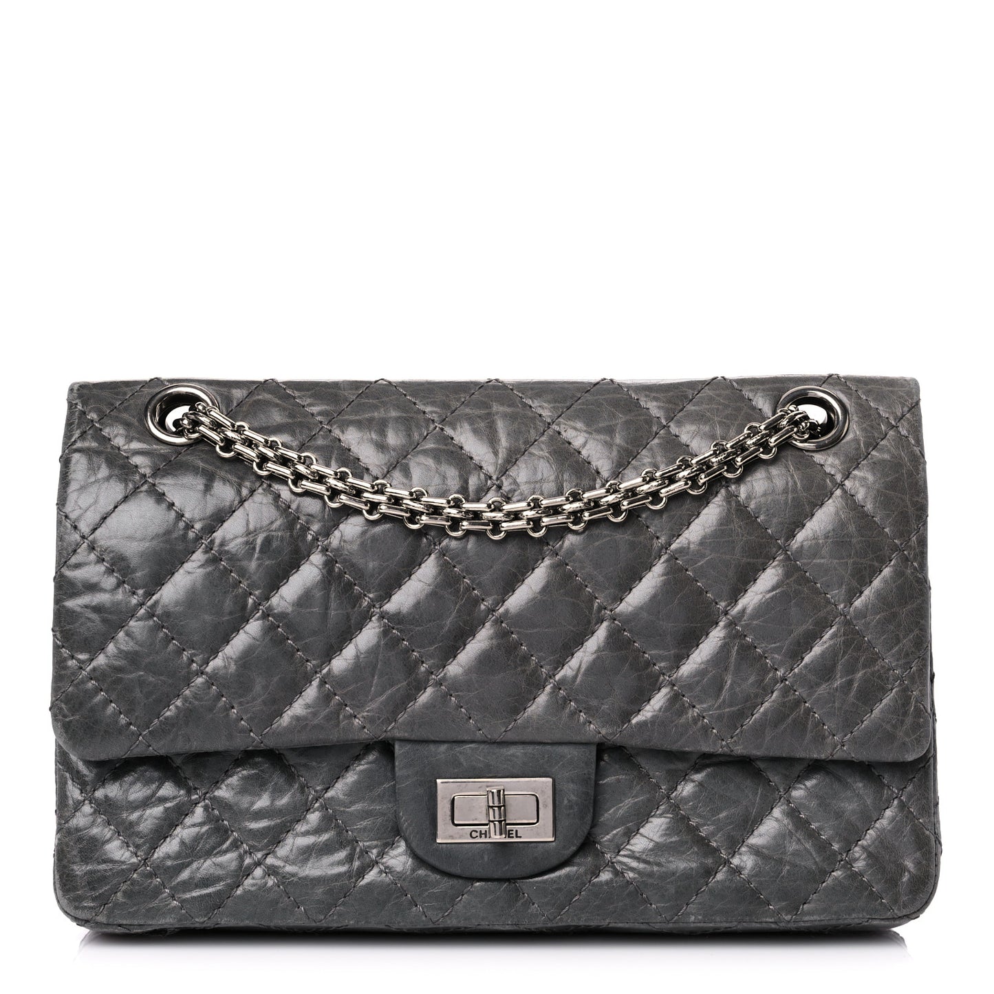 Aged Calfskin Quilted 50th Anniversary 2.55 Reissue 225 Flap Grey
