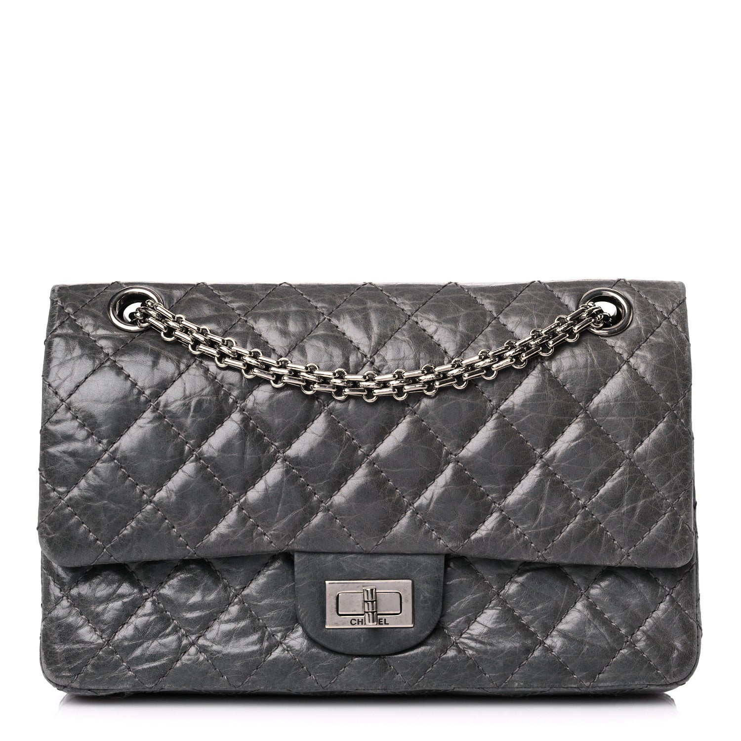 Chanel Aged Calfskin Quilted 50th Anniversary 2.55 Reissue 225 Flap Grey 1 of 21