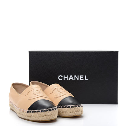 Chanel Lambskin CC Espadrilles 36 Beige Black 11 of 11