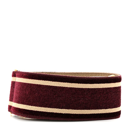 Christian Dior Canvas Velvet Embroidered Shoulder Strap Bordeaux 2 of 6