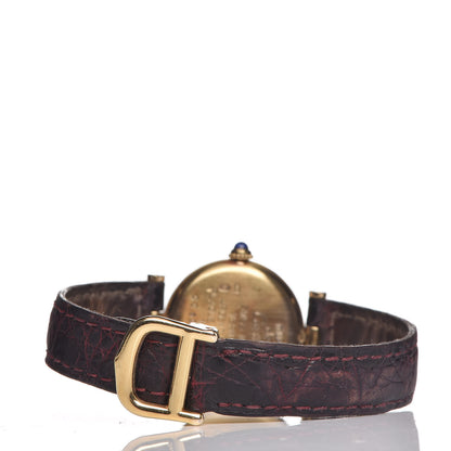 Cartier Sterling Silver Vermeil Calfskin 26mm Must De Cartier Quartz Watch Burgundy 4 of 7