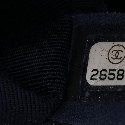 Chanel Caviar Chevron Quilted Medium Boy Flap Navy 6 of 10
