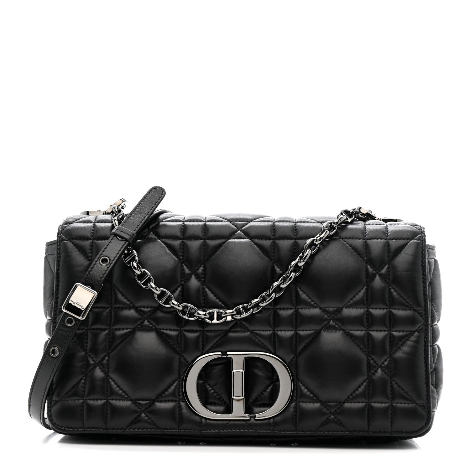 Christian Dior Calfskin Macrocannage Large Caro Bag Black 1 of 10