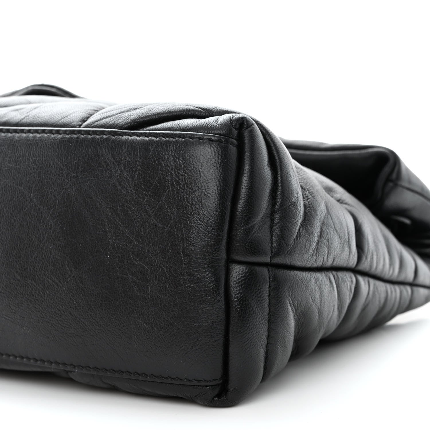 Saint Laurent Lambskin Quilted Monogram Monochrome Small Loulou Puffer Chain Satchel Black 10 of 10