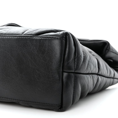 Saint Laurent Lambskin Quilted Monogram Monochrome Small Loulou Puffer Chain Satchel Black 10 of 10