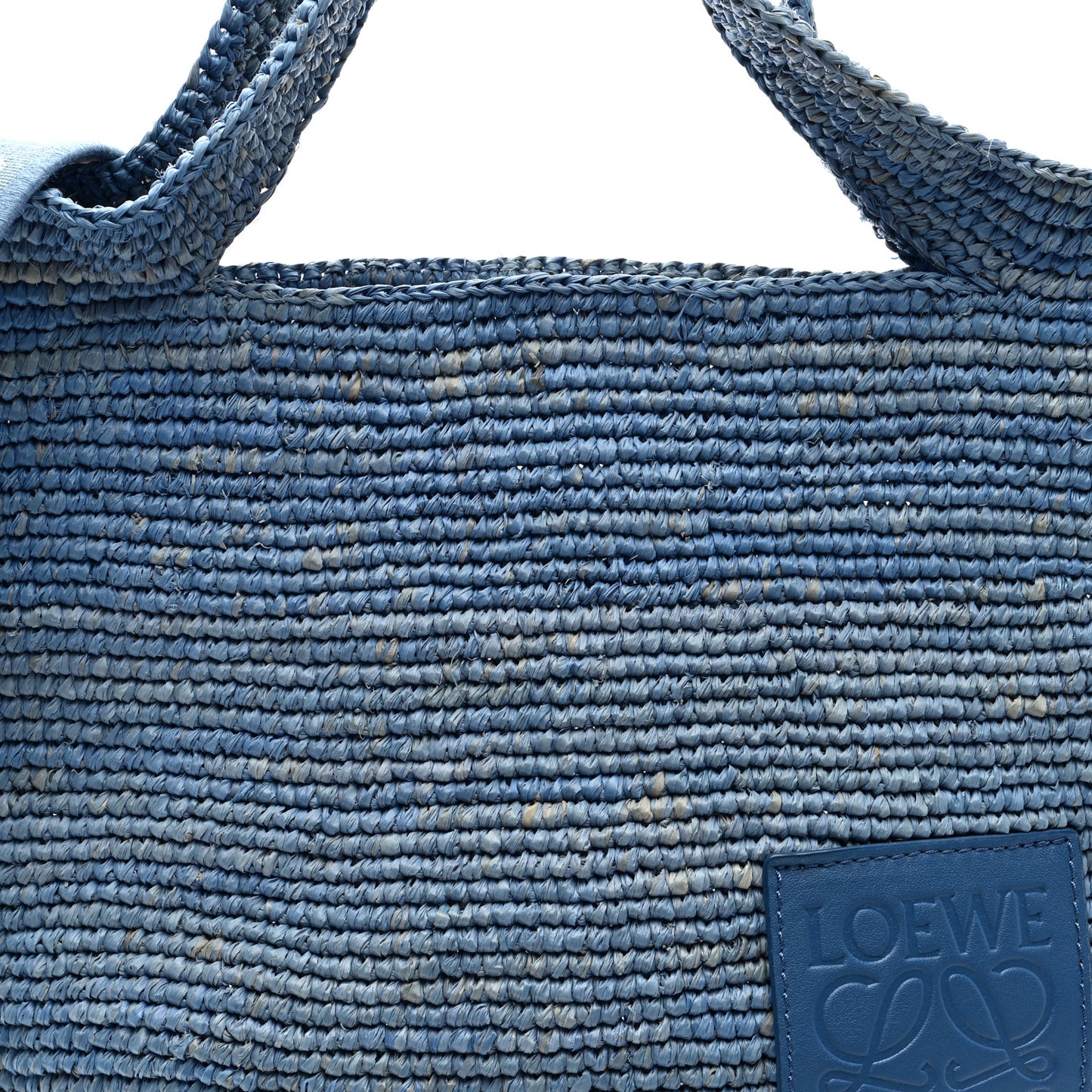 Raffia Mini Slit Tote Bag Blue