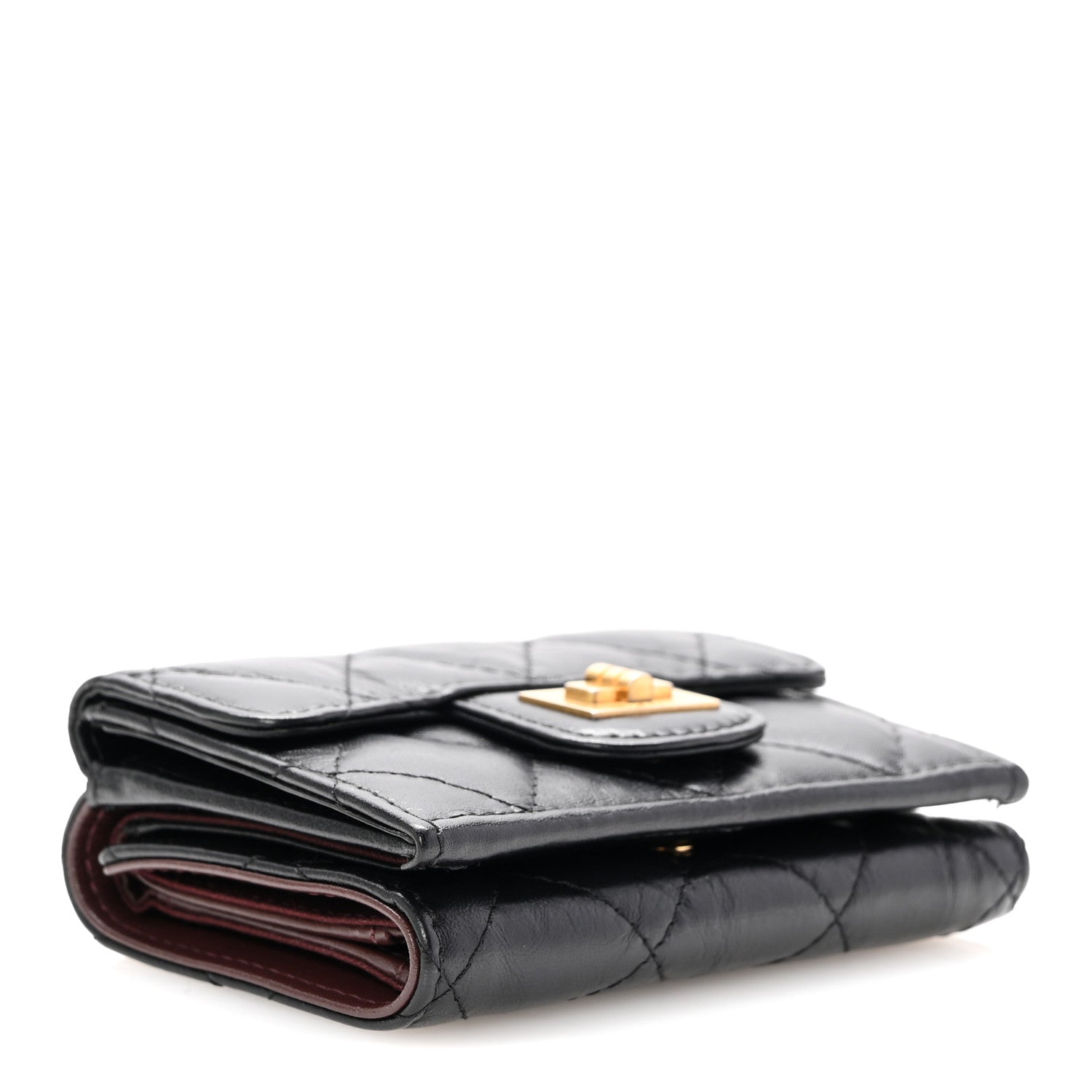 Chanel Aged Calfskin Quilted Reissue Compact Wallet Black 4 of 9