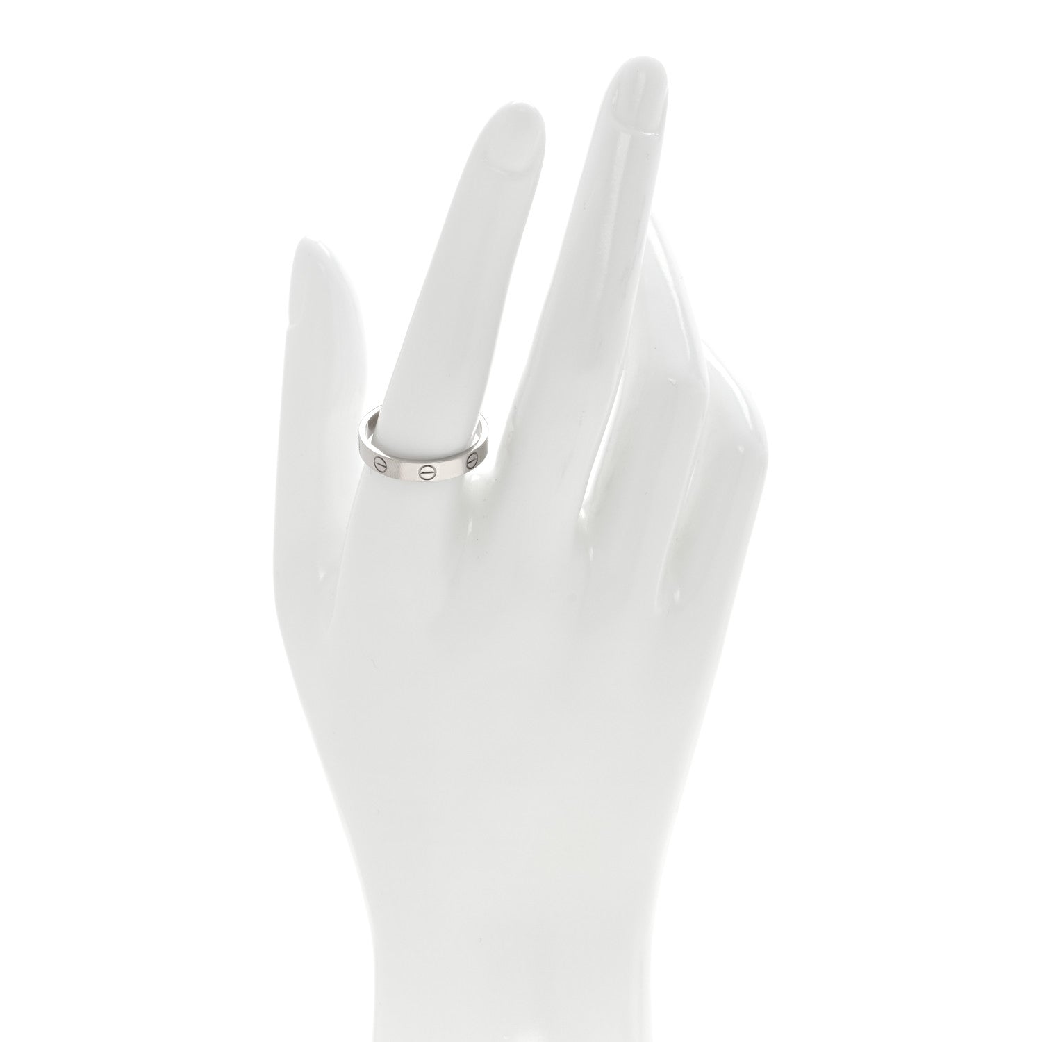 Cartier 18K White Gold 3.5mm LOVE Wedding Band Ring 59 8.75 2 of 5