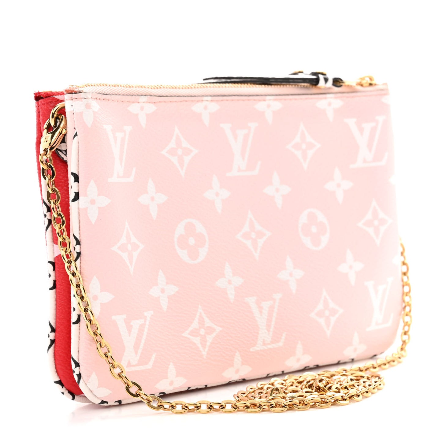 Monogram Giant Double Zip Pochette Rouge