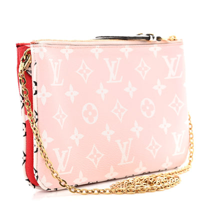 Louis Vuitton Monogram Giant Double Zip Pochette Rouge 3 of 12
