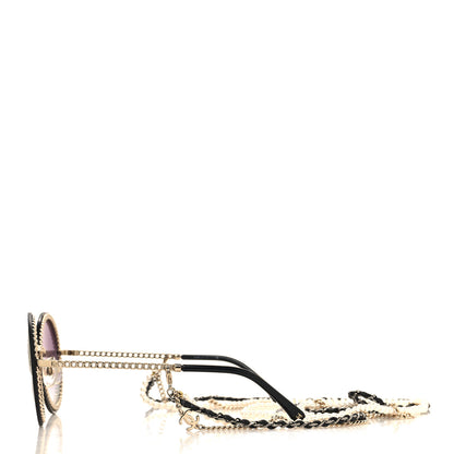 Chanel Round Chain Sunglasses 4245 Gold 3 of 7