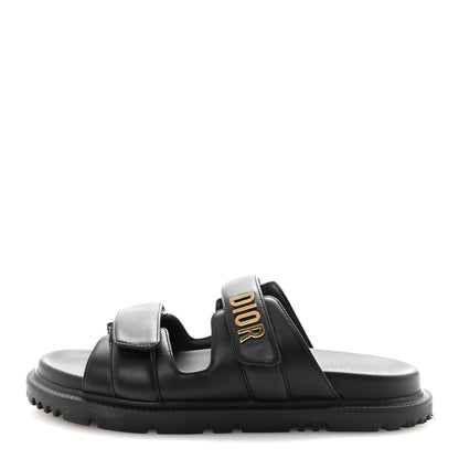 Christian Dior Lambskin Dioract 10mm Sandals 39 Black 1 of 10