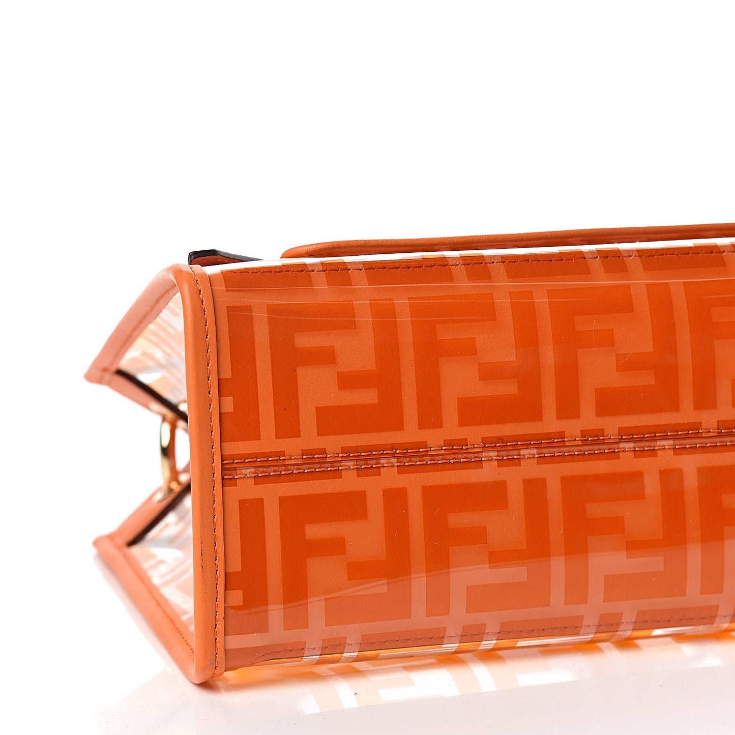 TPU FF Vitello Century Plexiglass Small Runaway Shopper Tote Aranciata