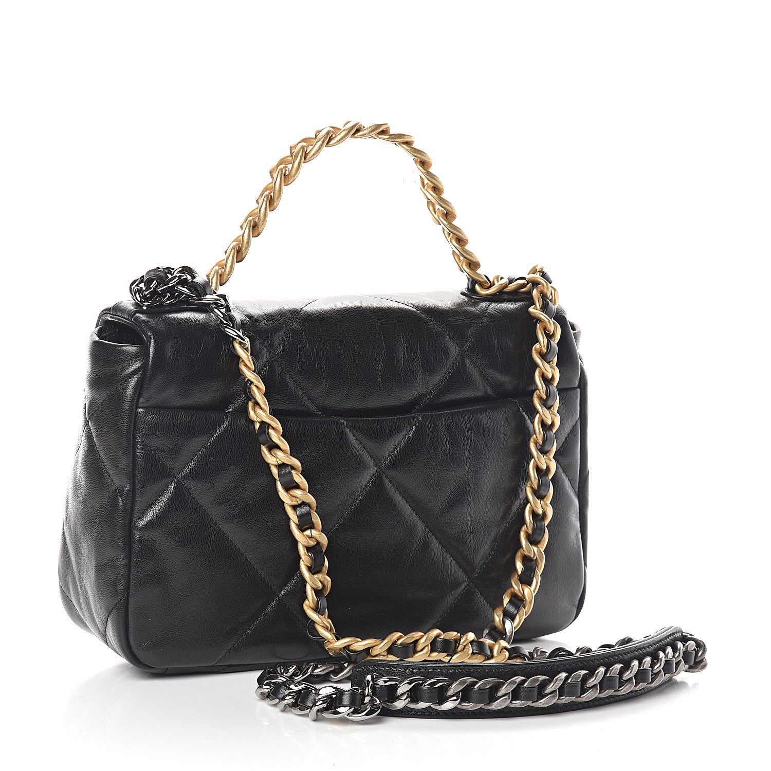 Chanel Lambskin Quilted Medium 19 Flap Black 3 of 11