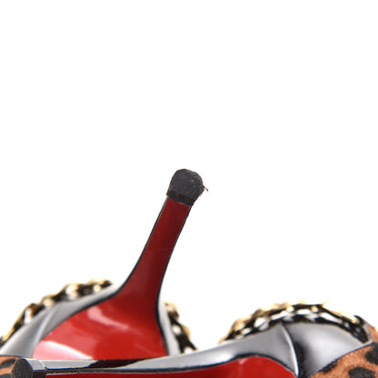 Christian Louboutin Pony Hair Leopard Patent Dorepi Pumps 38 Black 8 of 9