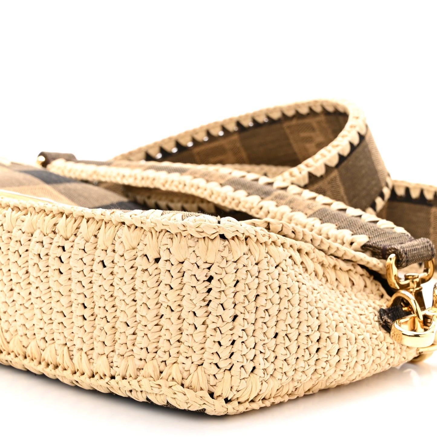 Fabric Jacquard Raffia Straw Pequin Gingham Woven Baguette Beige Black Natural