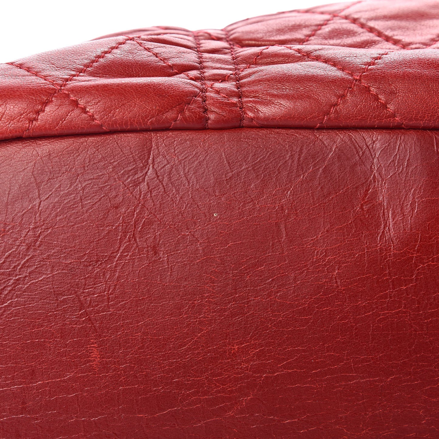Lambskin Quilted Sharpei Flap Red