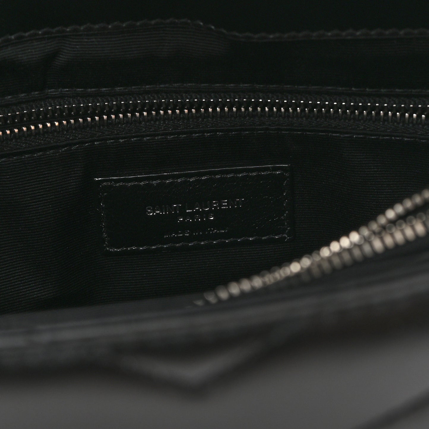 Calfskin Y Quilted Monogram Medium Loulou Chain Satchel Black