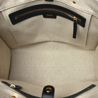 Versace Canvas Calfskin La Medusa Tote Bag Beige 5 of 8