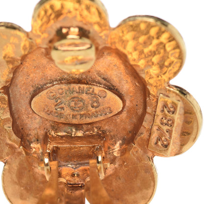 Chanel CC Flower Button Clip On Earrings Gold 4 of 4