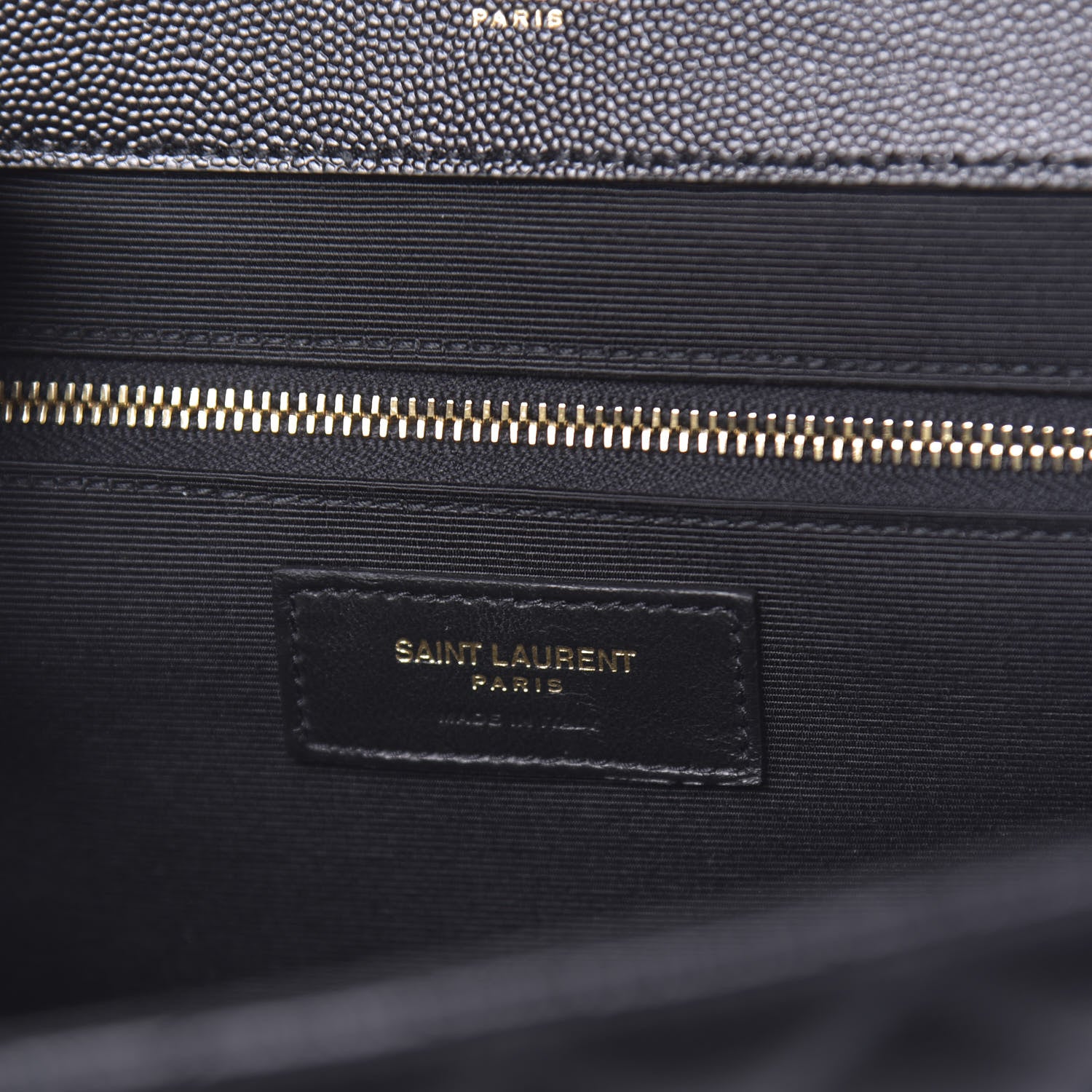 Saint Laurent Grain De Poudre Large Tri-Quilt Monogram Satchel Black 6 of 9