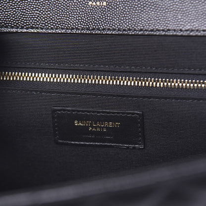 Saint Laurent Grain De Poudre Large Tri-Quilt Monogram Satchel Black 6 of 9