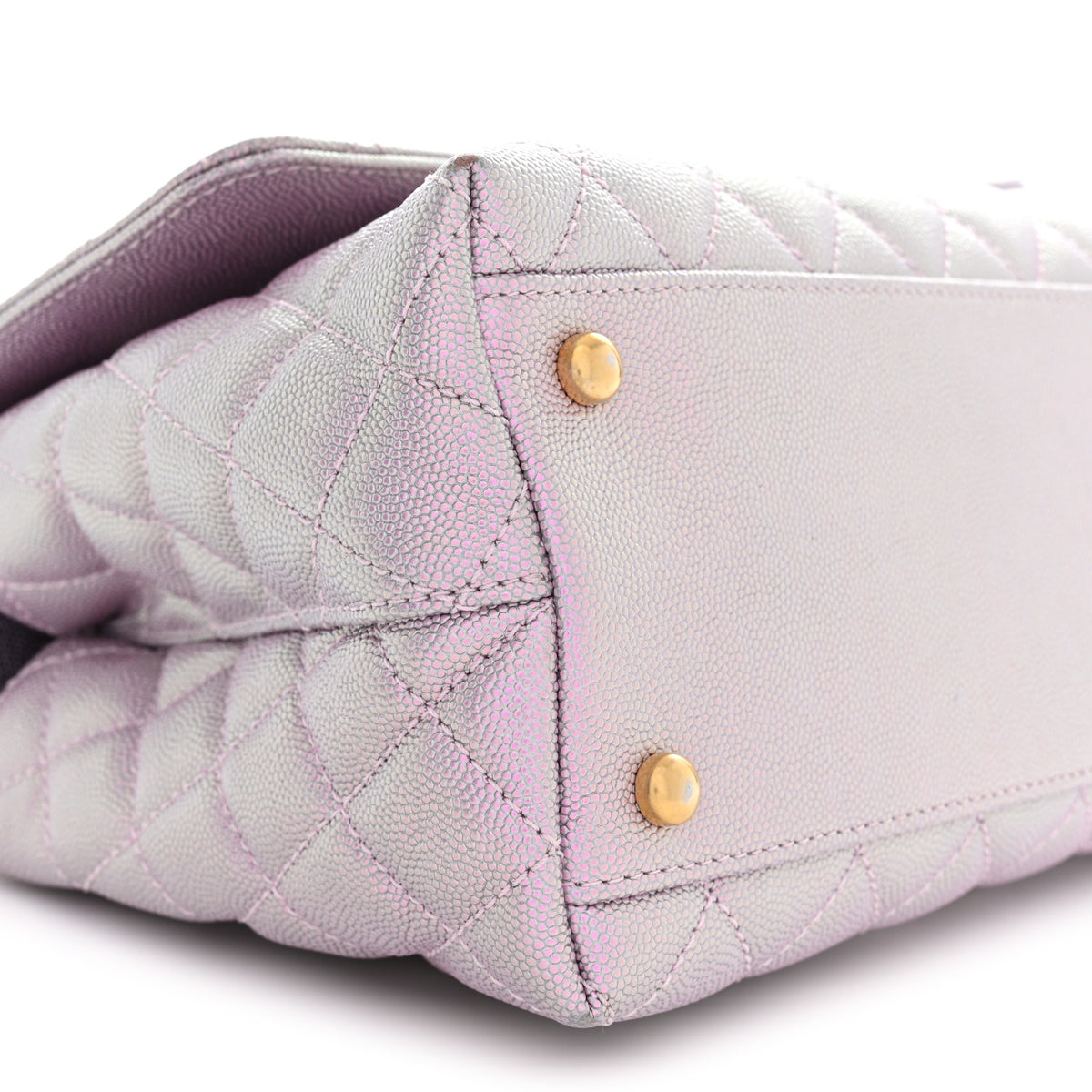 Metallic Caviar Quilted Small Coco Handle Flap Light Pink