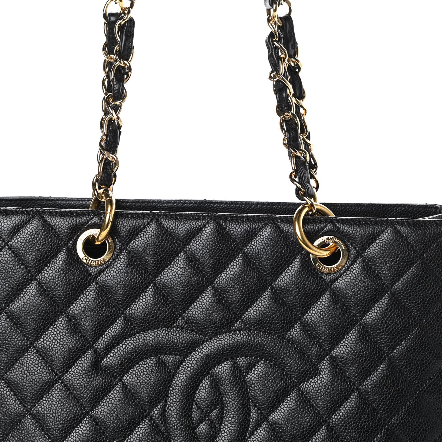 Caviar Quilted Grand Shopping Tote GST Black